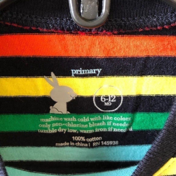 Primary Rainbow Baby Long Sleeve Tee 6-12M - Picture 4 of 5